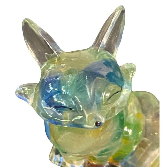 Handcrafted Rainbow Glass Resin Fox Figurine Art Sculpture - Picture 5 of 6